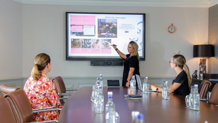 Meeting room with people