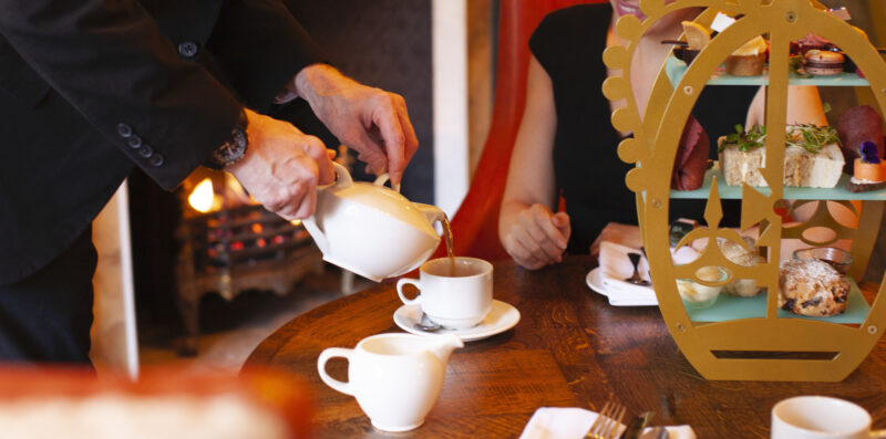 Afternoon tea with selection of teas at The Castle Hotel