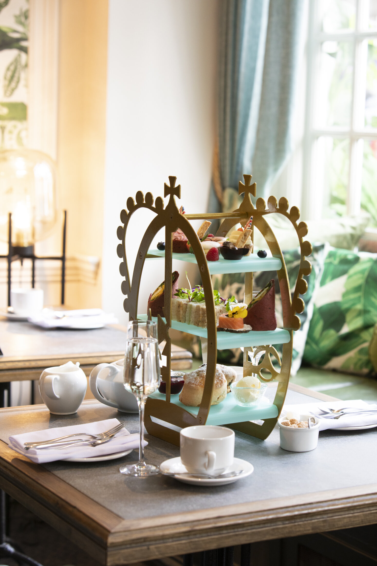 Afternoon tea with champagne at The Castle Hotel