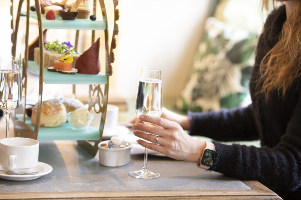 Afternoon tea with champagne at The Castle Hotel