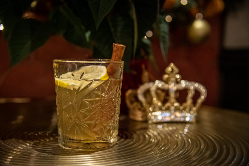 Close up festive cocktail at The Castle Hotel