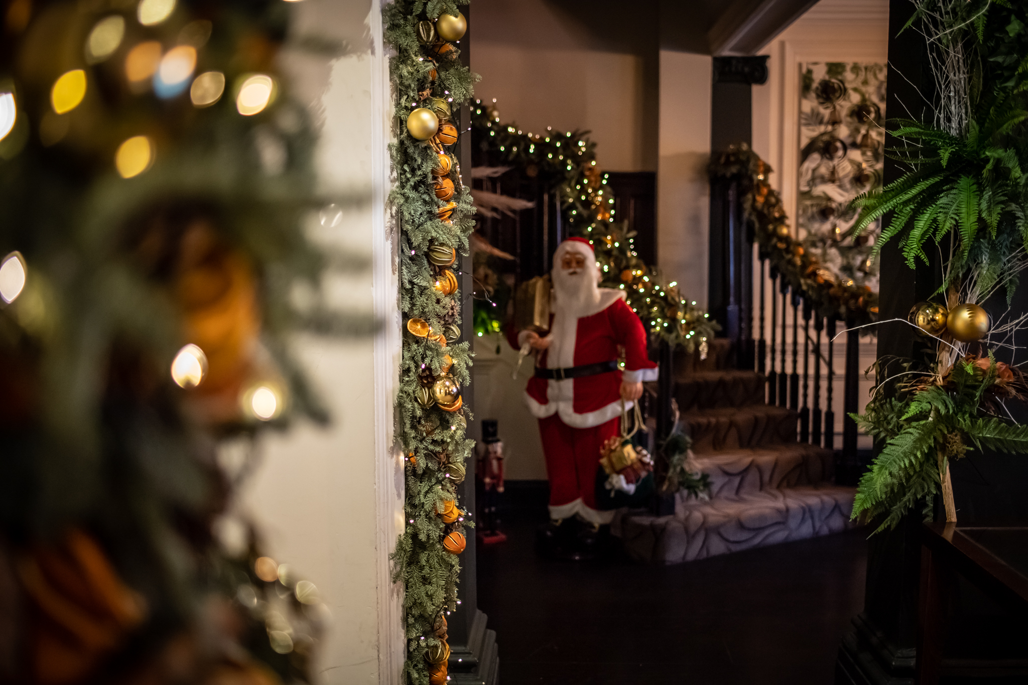 Christmas decorations at the Castle Hotel