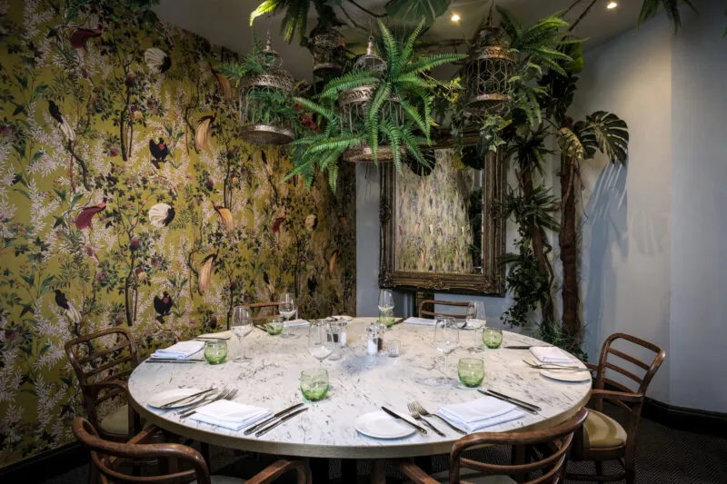 Maple room set for dinner