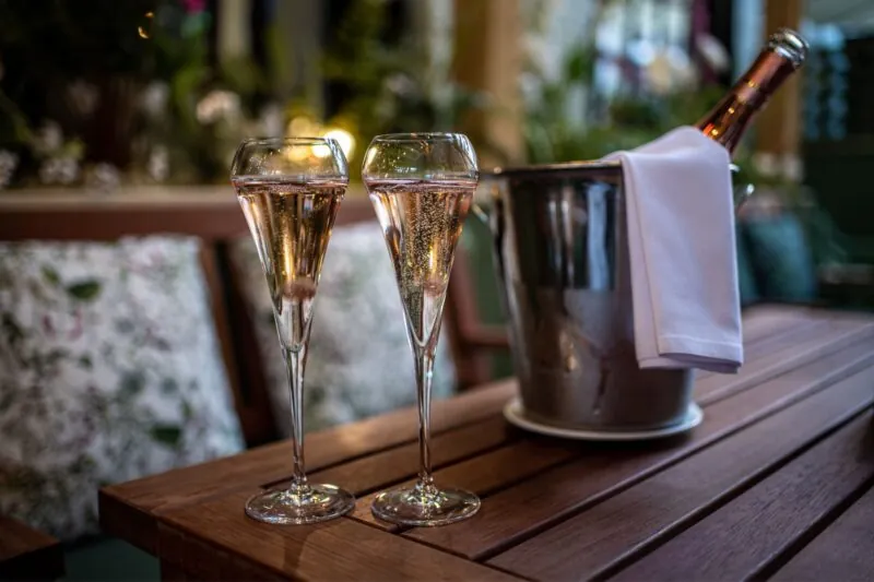 The Castle Hotel Windsor glasses of fizz