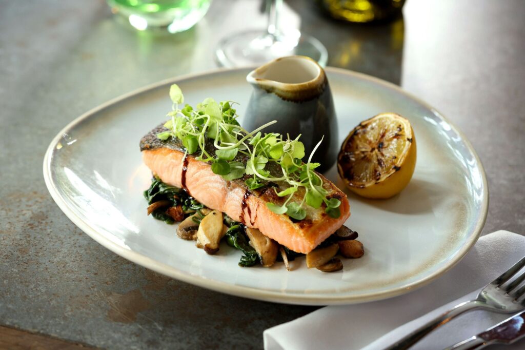 The Castle Hotel Windsor seared Scottish salmon