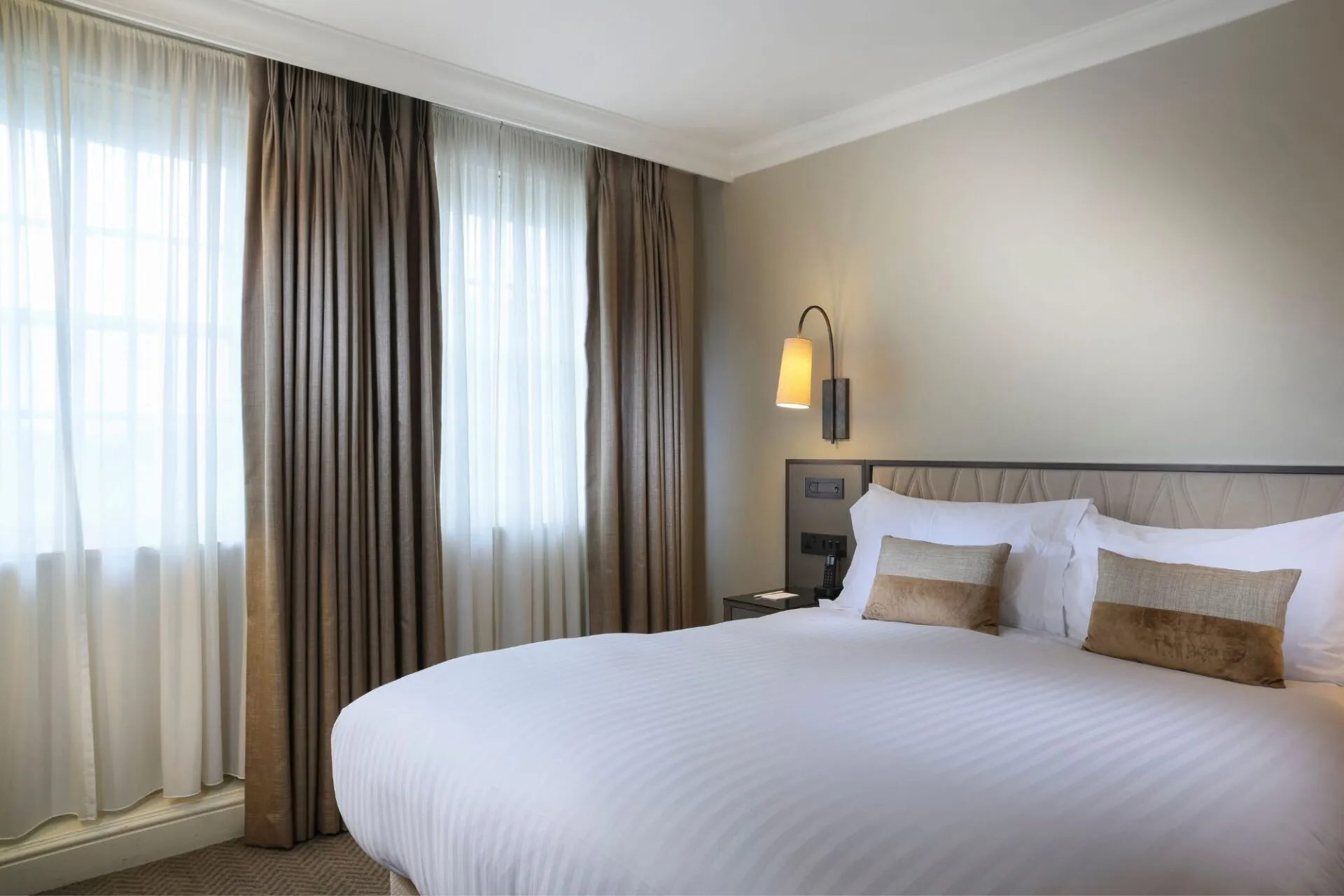 The Castle Hotel Windsor Classic queen bedroom from across the room