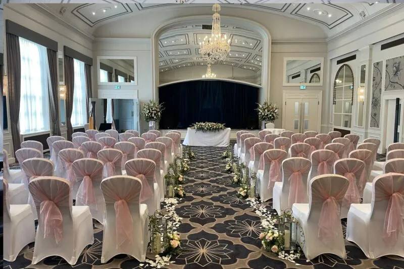 The Castle Hotel Windsor pink wedding ceremony Windsor suite
