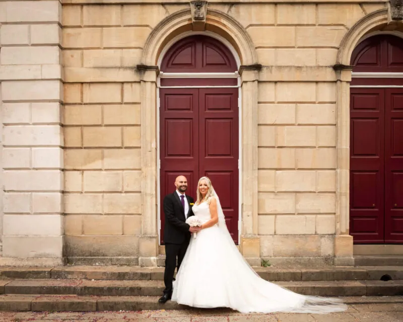 Rebecca Lloyd and husband outside the Guildhall