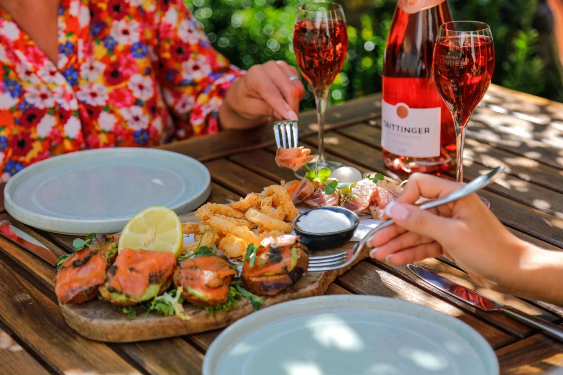 The Castle Hotel Windsor from the sea sharing platter on the terrace