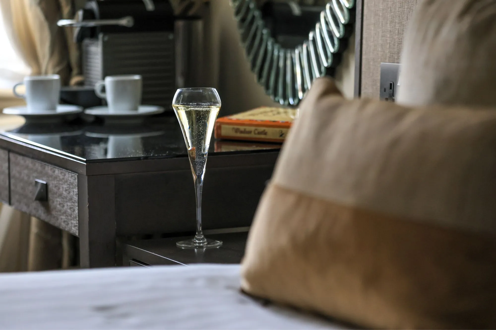 The Castle Hotel Windsor Prosecco by bed