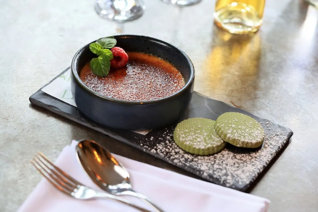 The Castle Hotel Windsor elderflower and vanilla creme brulee