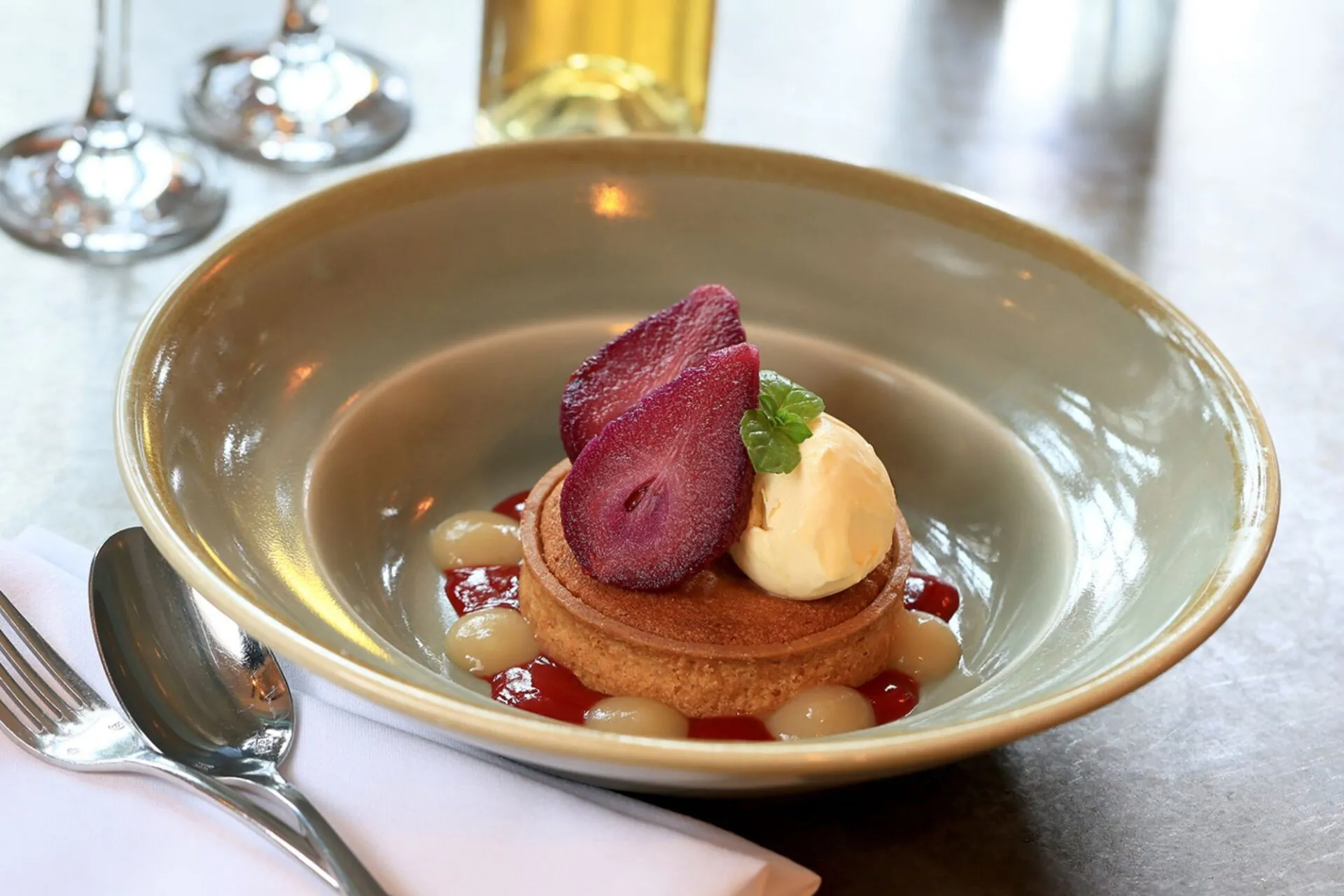 The Castle Hotel Windsor pear frangipane tart