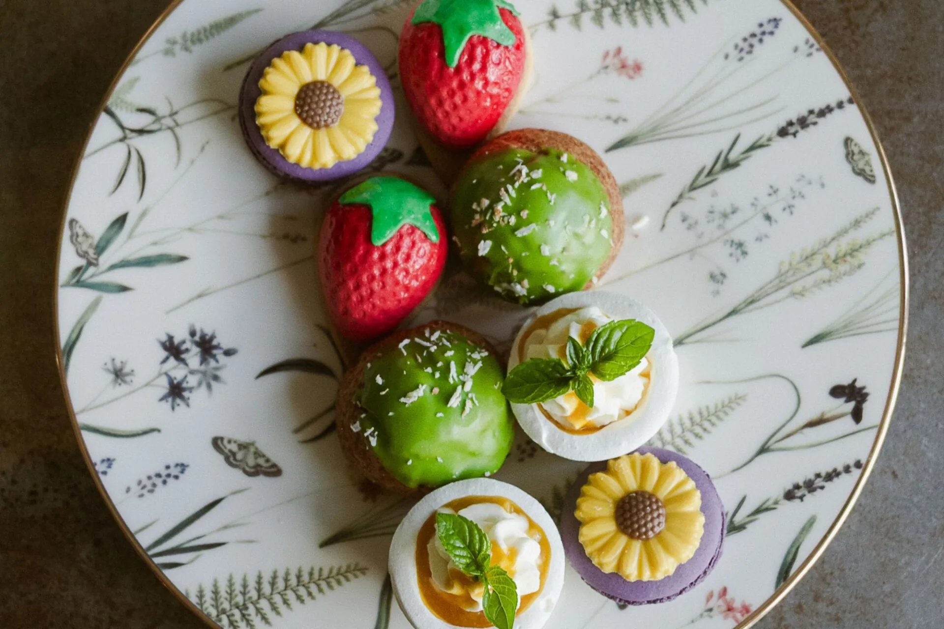 The Castle Hotel Windsor afternoon tea cakes close up