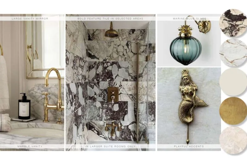 Castle Hotel Windsor bathroom mood board